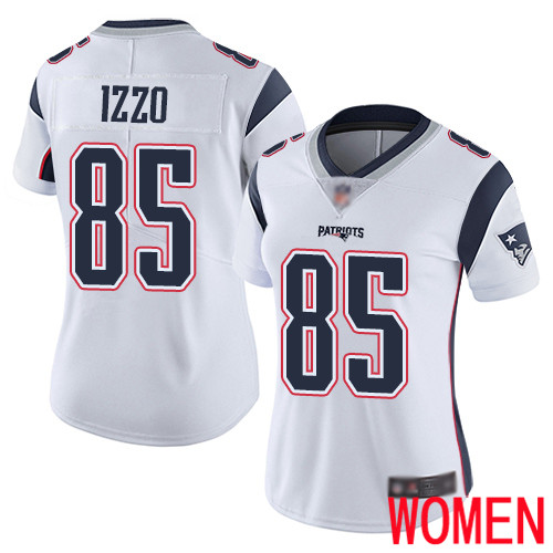 New England Patriots Football #85 Vapor Untouchable Limited White Women Ryan Izzo Road NFL Jersey